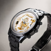 Load image into Gallery viewer, Personalized Custom Men's Watch with Name for Hair Stylist Gift
