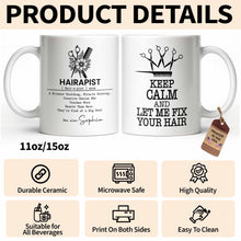 Load image into Gallery viewer, Personalized Hairapist Coffee Mug Custom Name Gift for Her
