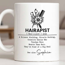 Load image into Gallery viewer, Personalized Hairapist Coffee Mug Custom Name Gift for Her
