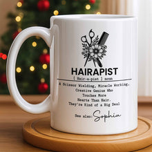 Load image into Gallery viewer, Personalized Hairapist Coffee Mug Custom Name Gift for Her
