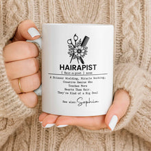 Load image into Gallery viewer, Personalized Hairapist Coffee Mug Custom Name Gift for Her
