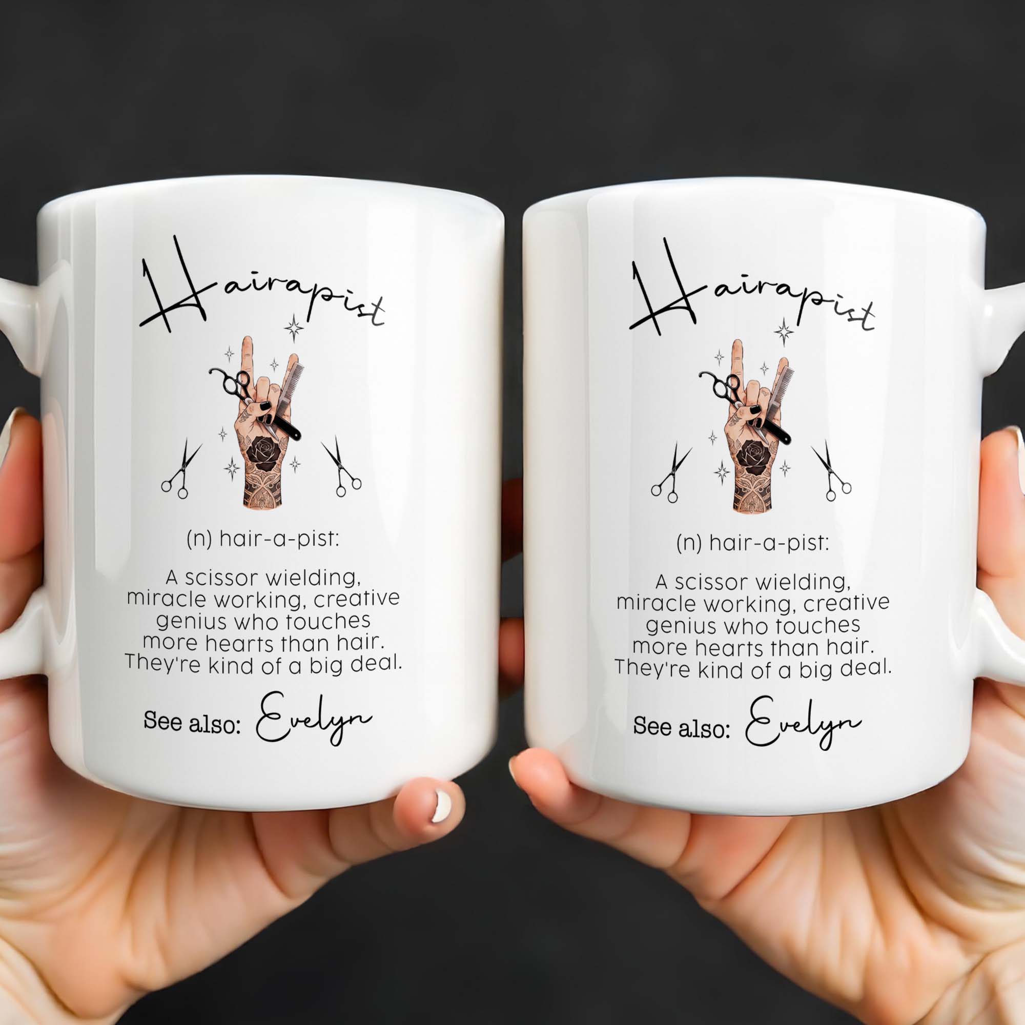 Personalized Ceramic Coffee Mug for Hairstylist Gift Idea
