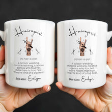 Load image into Gallery viewer, Personalized Ceramic Coffee Mug for Hairstylist Gift Idea
