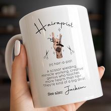 Load image into Gallery viewer, Personalized Ceramic Coffee Mug for Hairstylist Gift Idea
