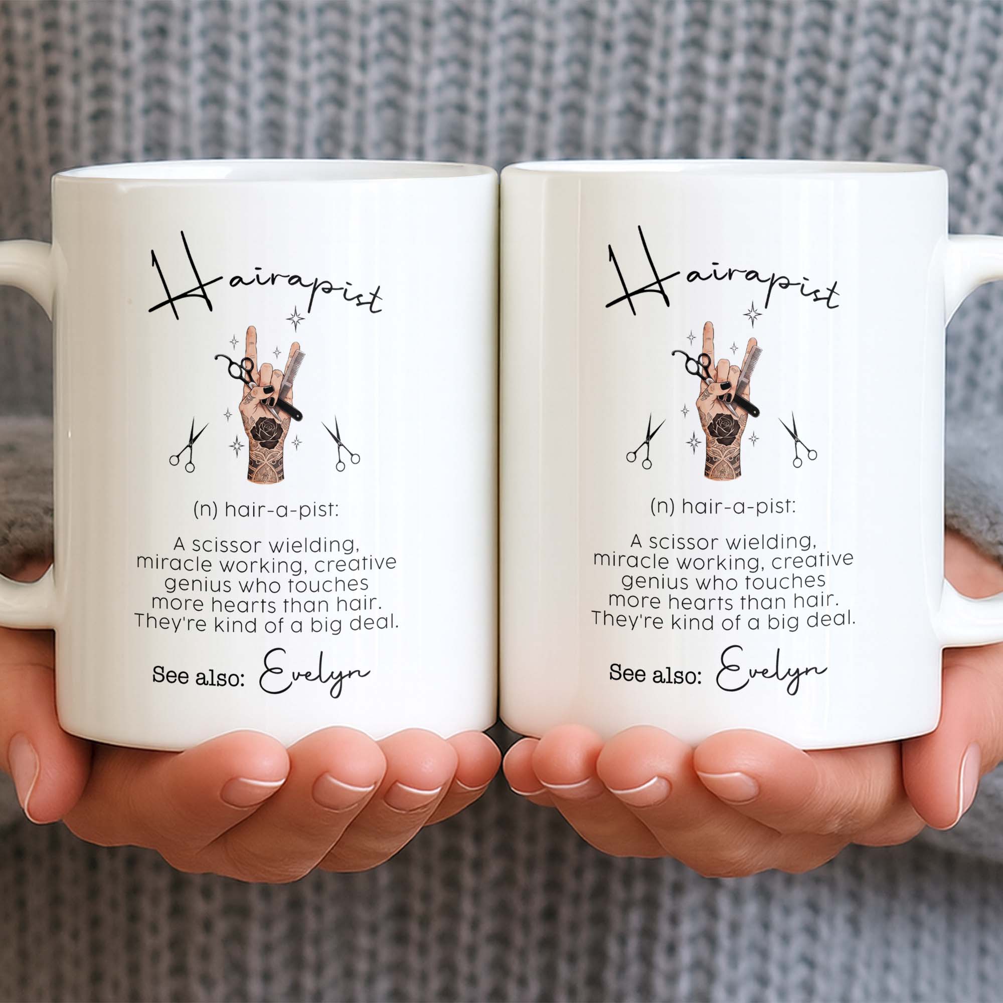 Personalized Ceramic Coffee Mug for Hairstylist Gift Idea