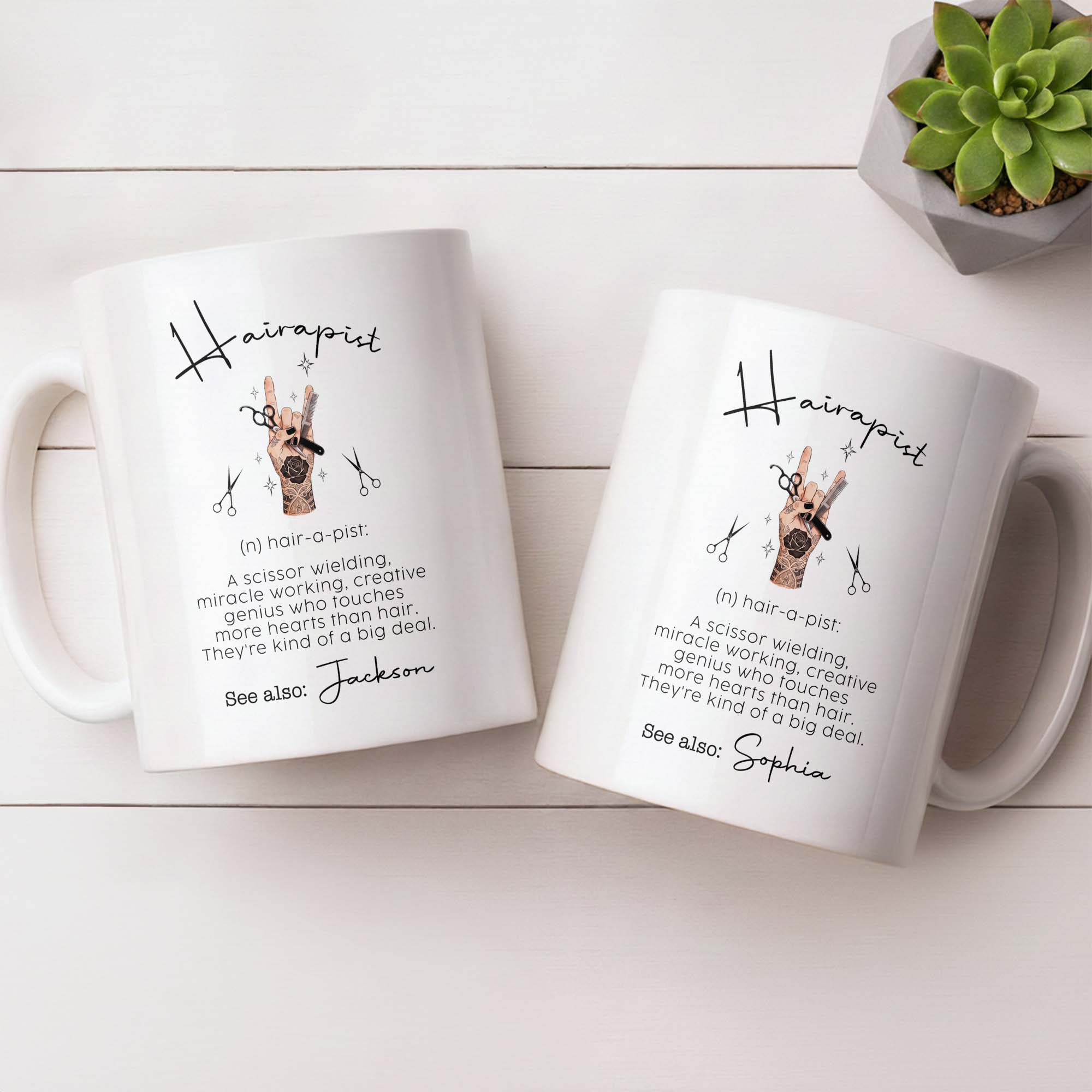 Personalized Ceramic Coffee Mug for Hairstylist Gift Idea