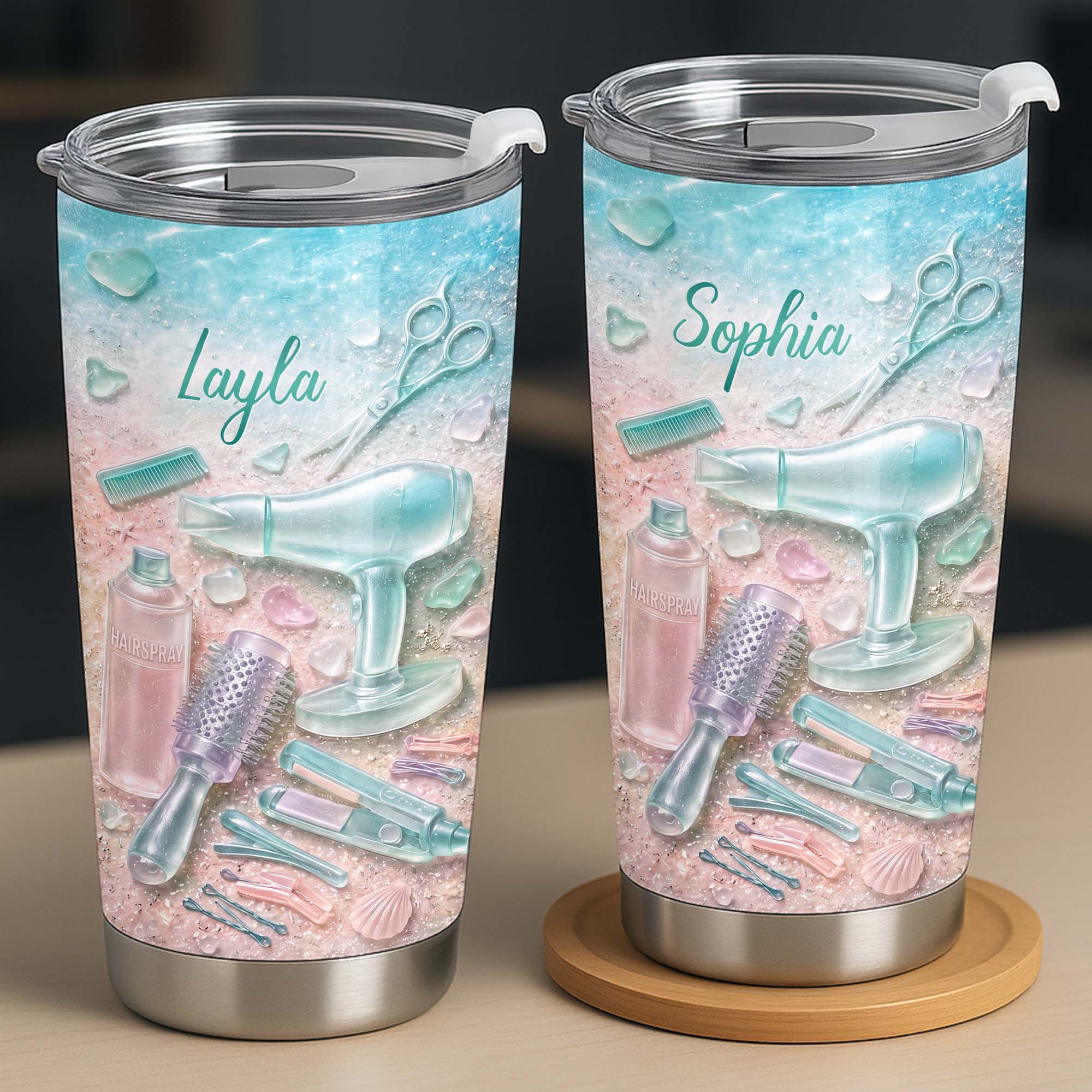 Personalized Stainless Steel Tumbler for Hairstylist Gift 20oz