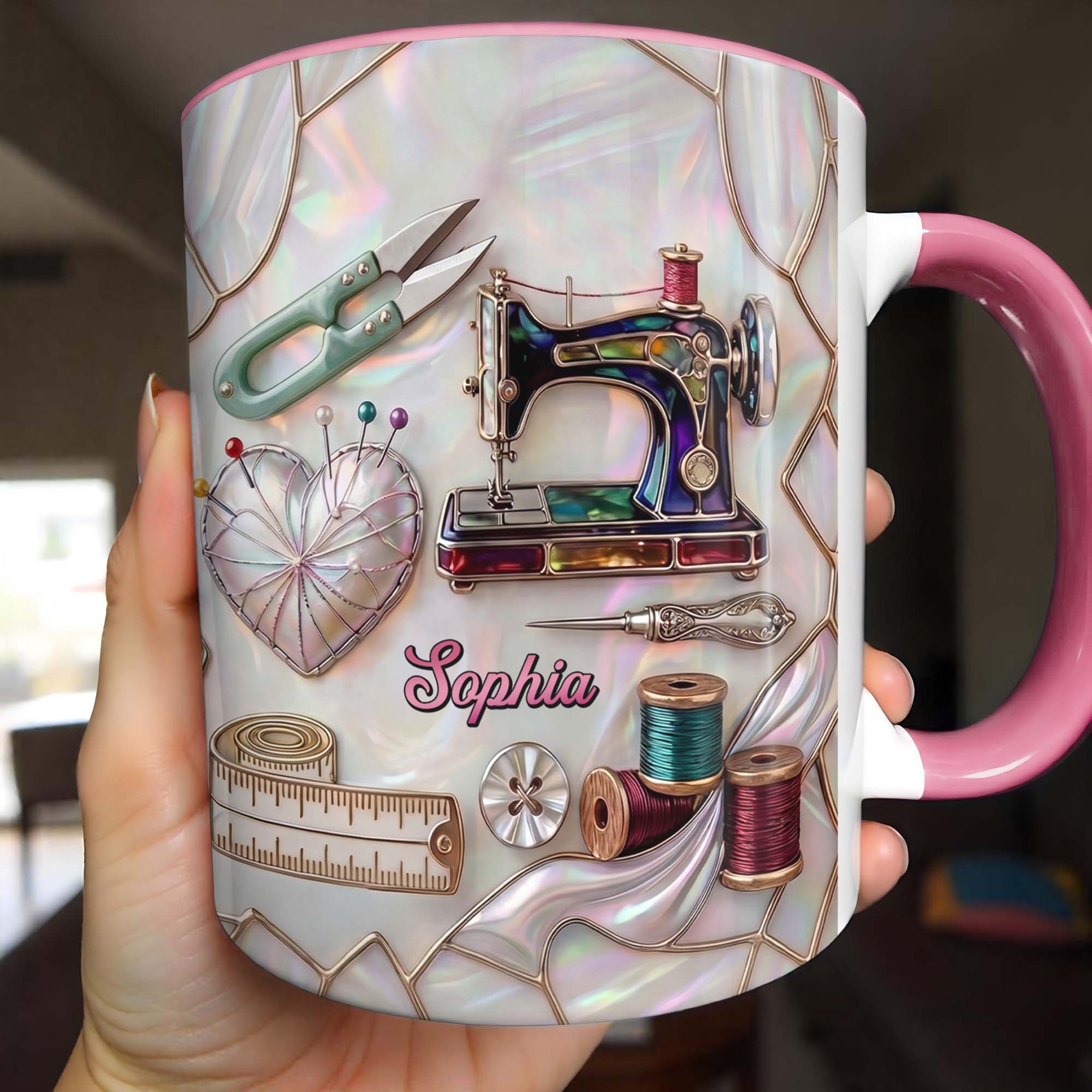 Personalized Ceramic Accent Mug Custom Name Gift for Mom