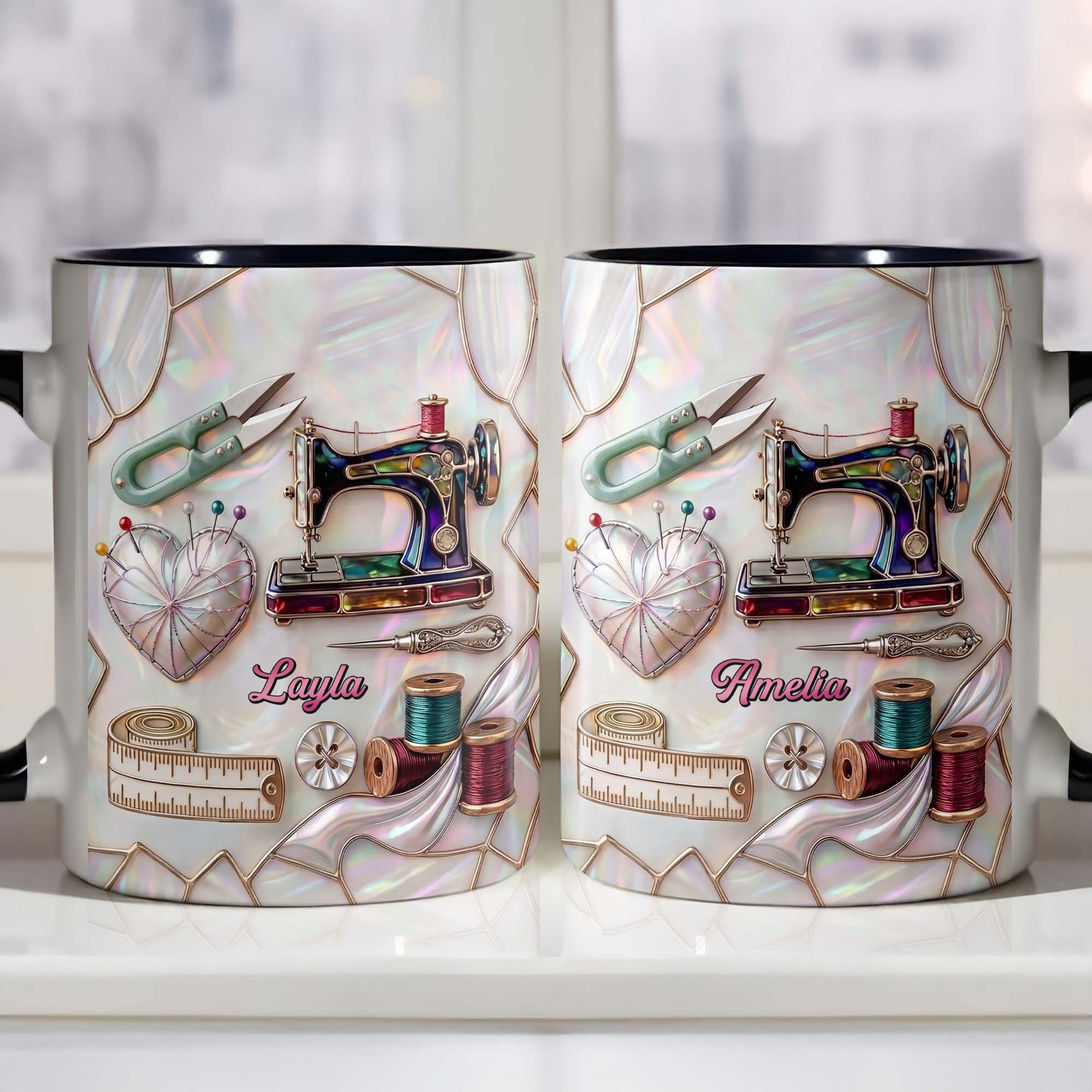 Personalized Ceramic Accent Mug Custom Name Gift for Mom
