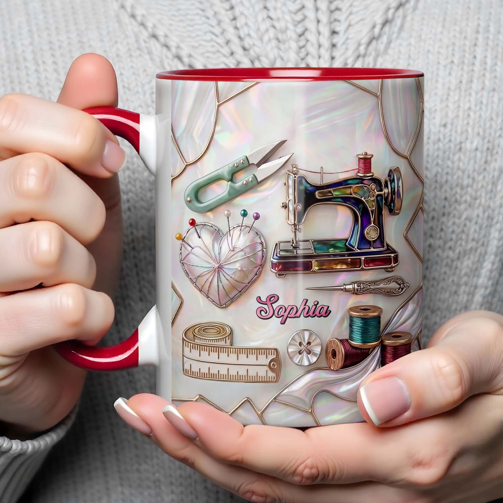 Personalized Ceramic Accent Mug Custom Name Gift for Mom