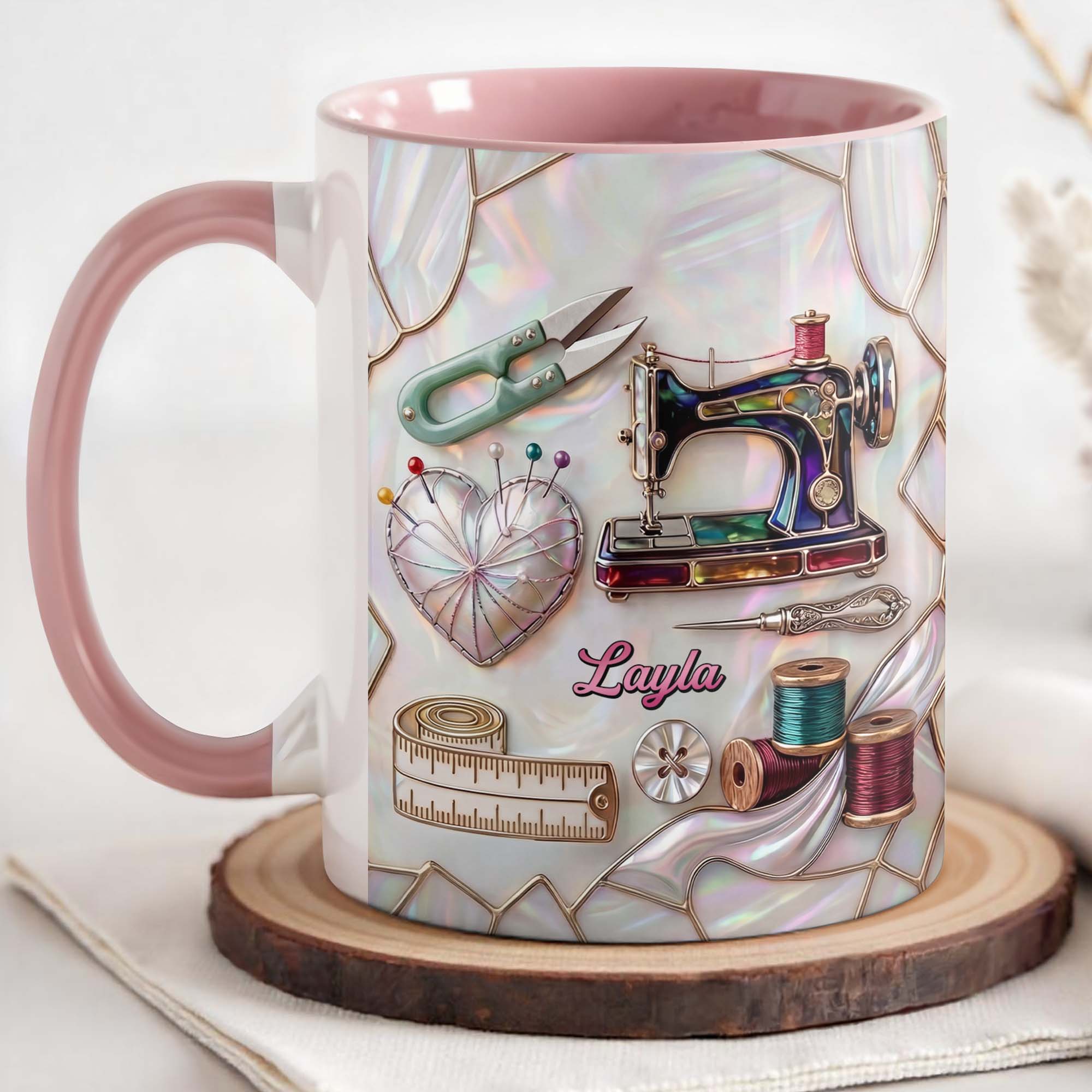 Personalized Ceramic Accent Mug Custom Name Gift for Mom