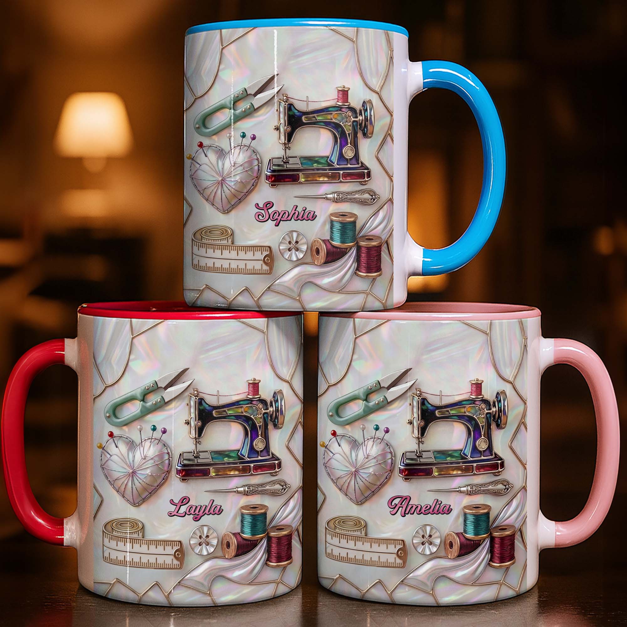 Personalized Ceramic Accent Mug Custom Name Gift for Mom