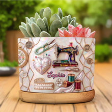 Load image into Gallery viewer, Personalized Ceramic Plant Pot with Custom Message for Crafters
