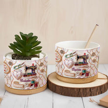 Load image into Gallery viewer, Personalized Ceramic Plant Pot with Custom Message for Crafters
