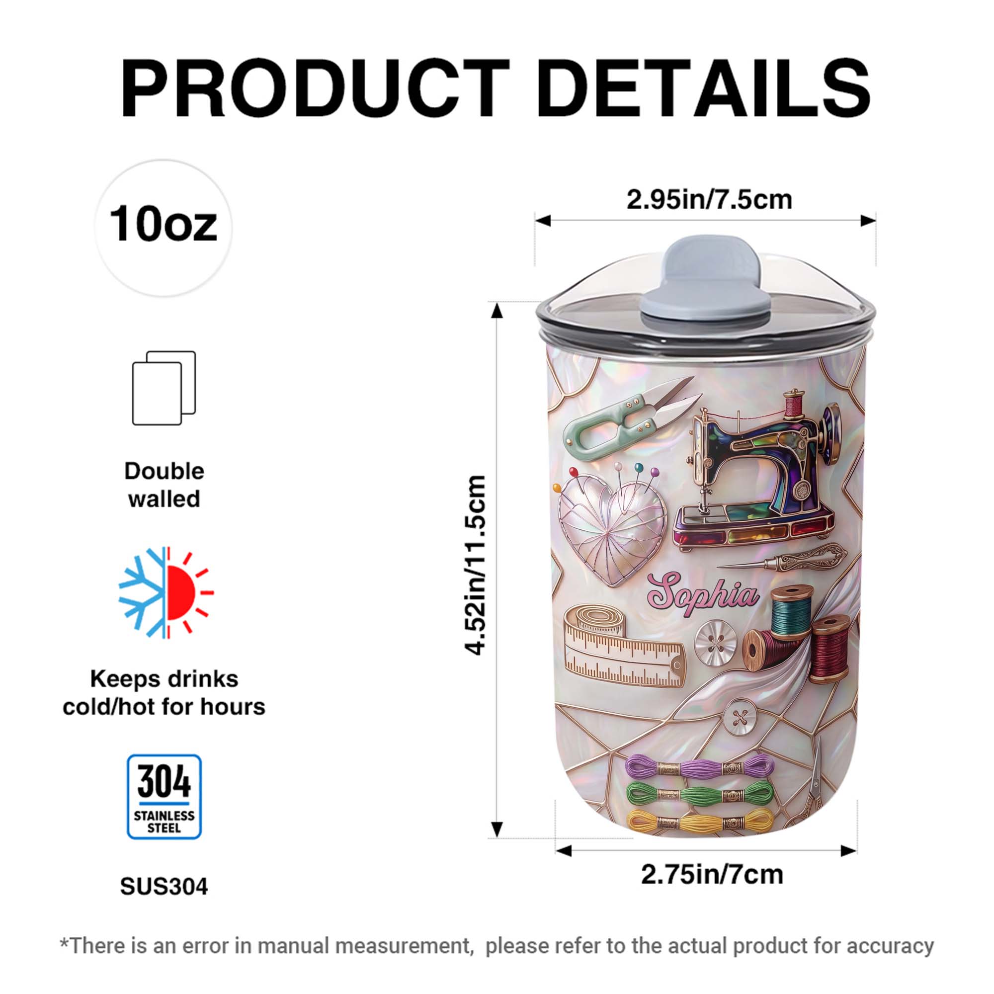 Personalized 10oz Stainless Steel Tumbler for Mom Gift Idea