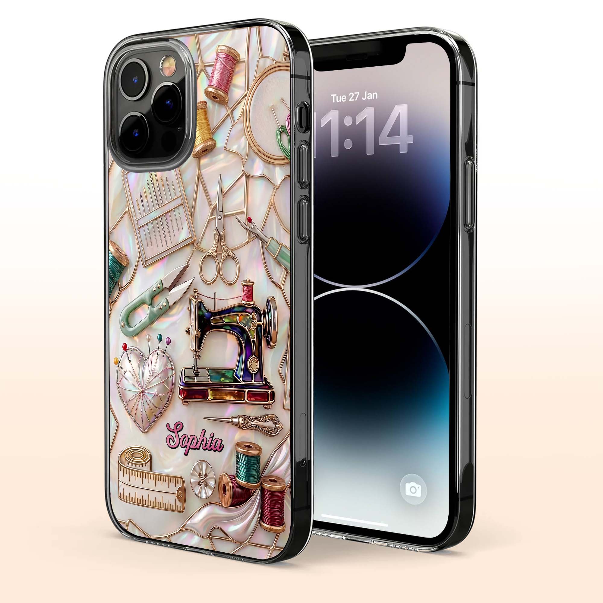 Personalized Clear Phone Case Custom Name Gift for Mom
