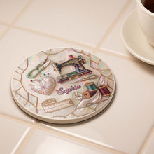 Load image into Gallery viewer, Personalized Ceramic Coaster for Sewing Lovers Custom Gift
