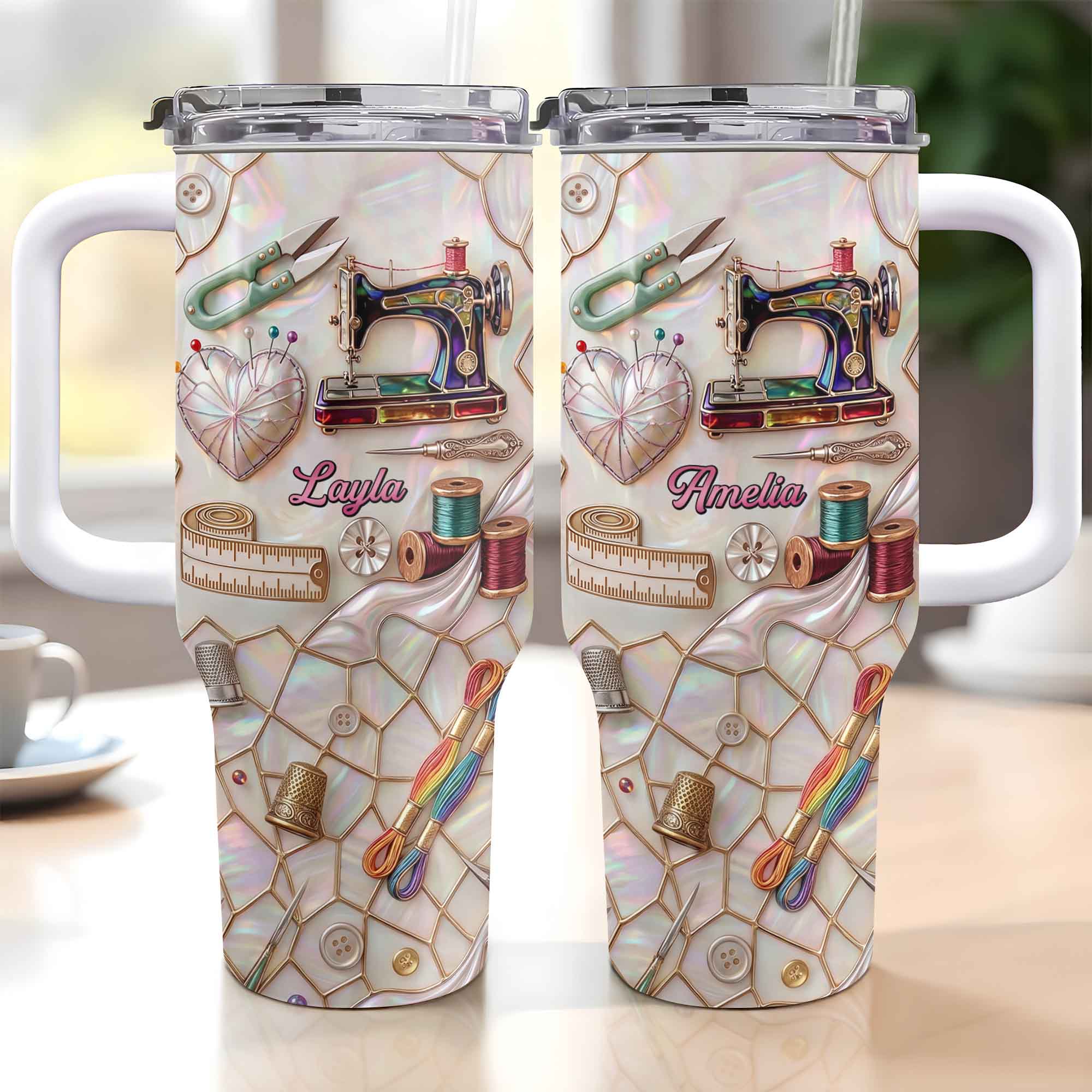 Personalized 40oz Stainless Steel Tumbler Custom Name Gift for Mom