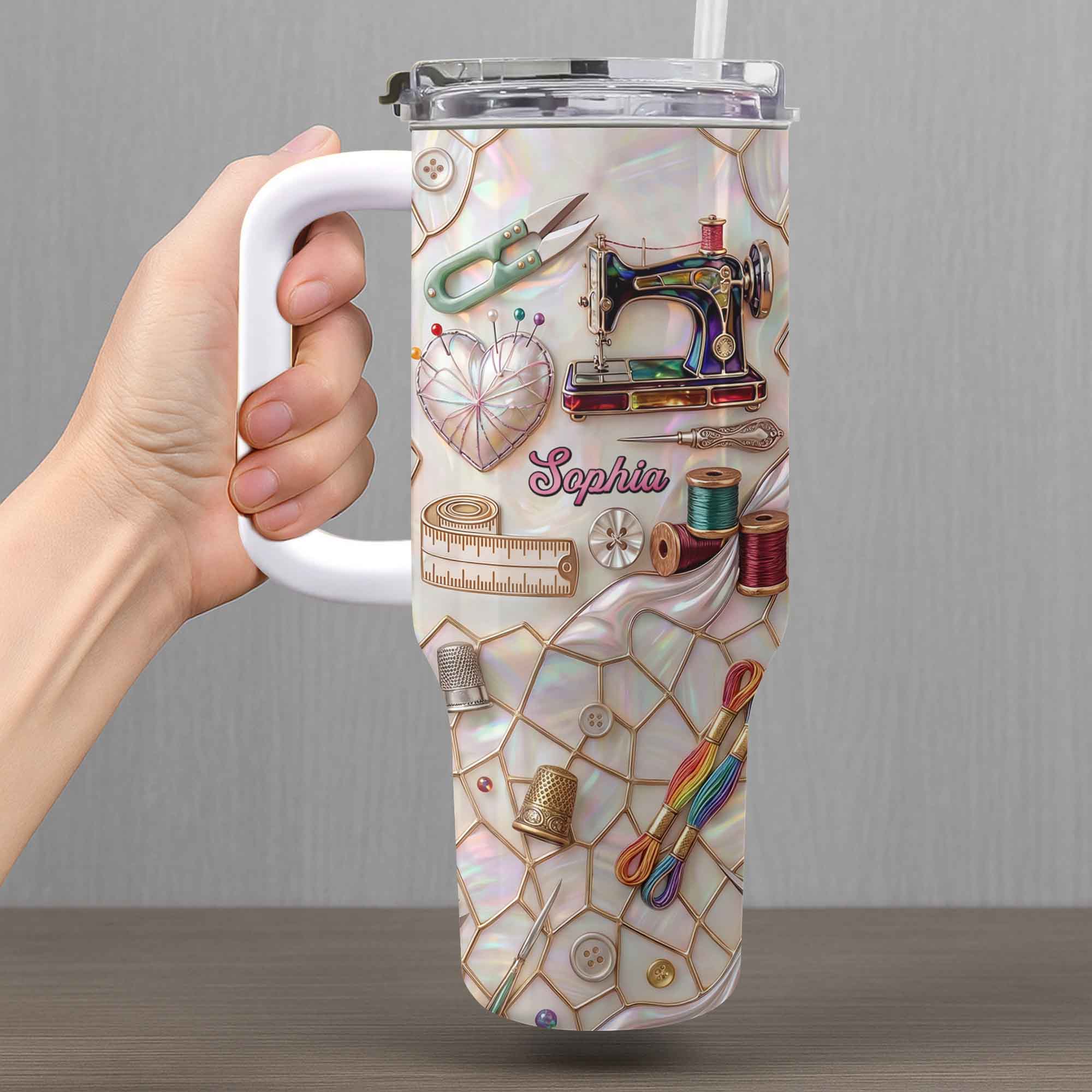 Personalized 40oz Stainless Steel Tumbler Custom Name Gift for Mom