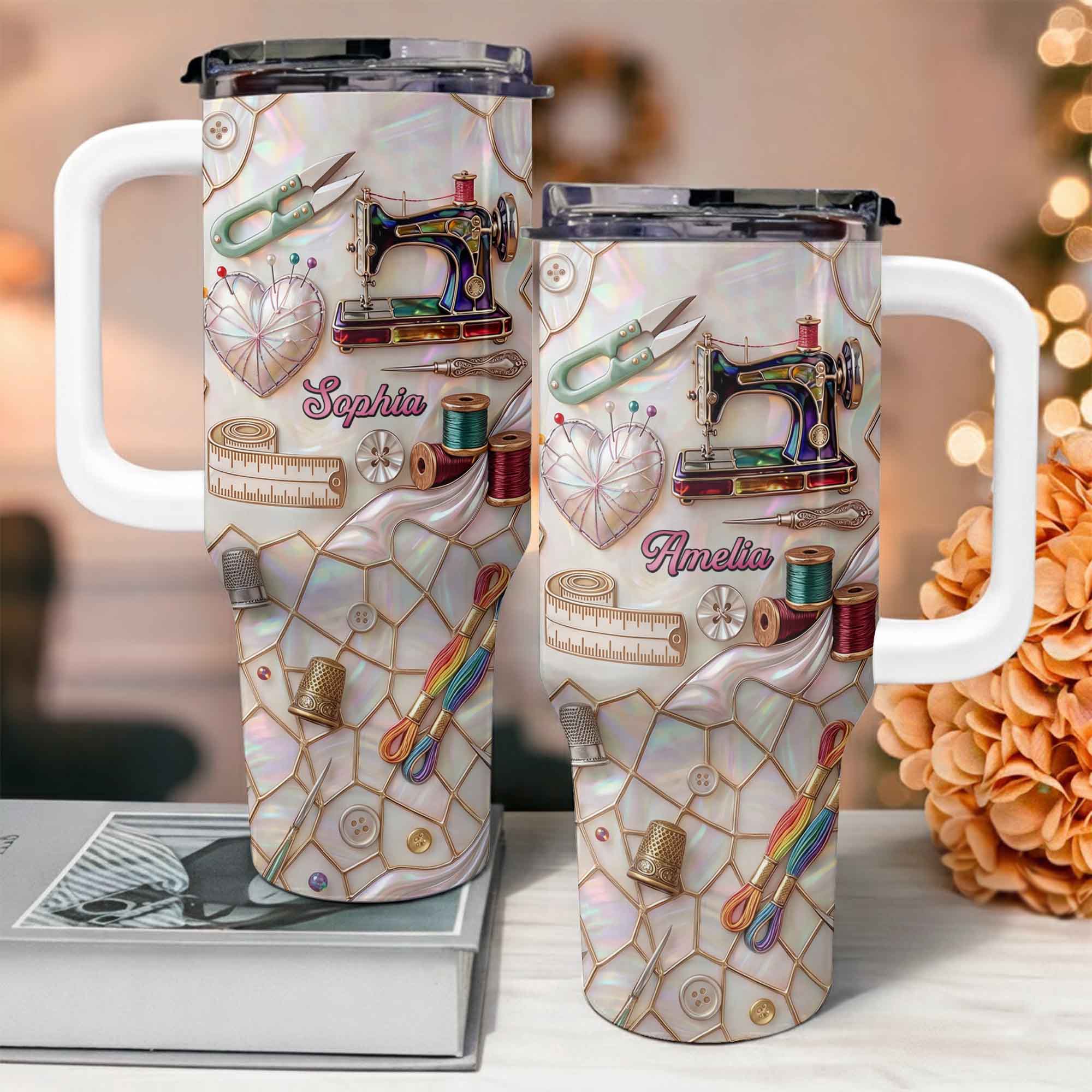 Personalized 40oz Stainless Steel Tumbler Custom Name Gift for Mom