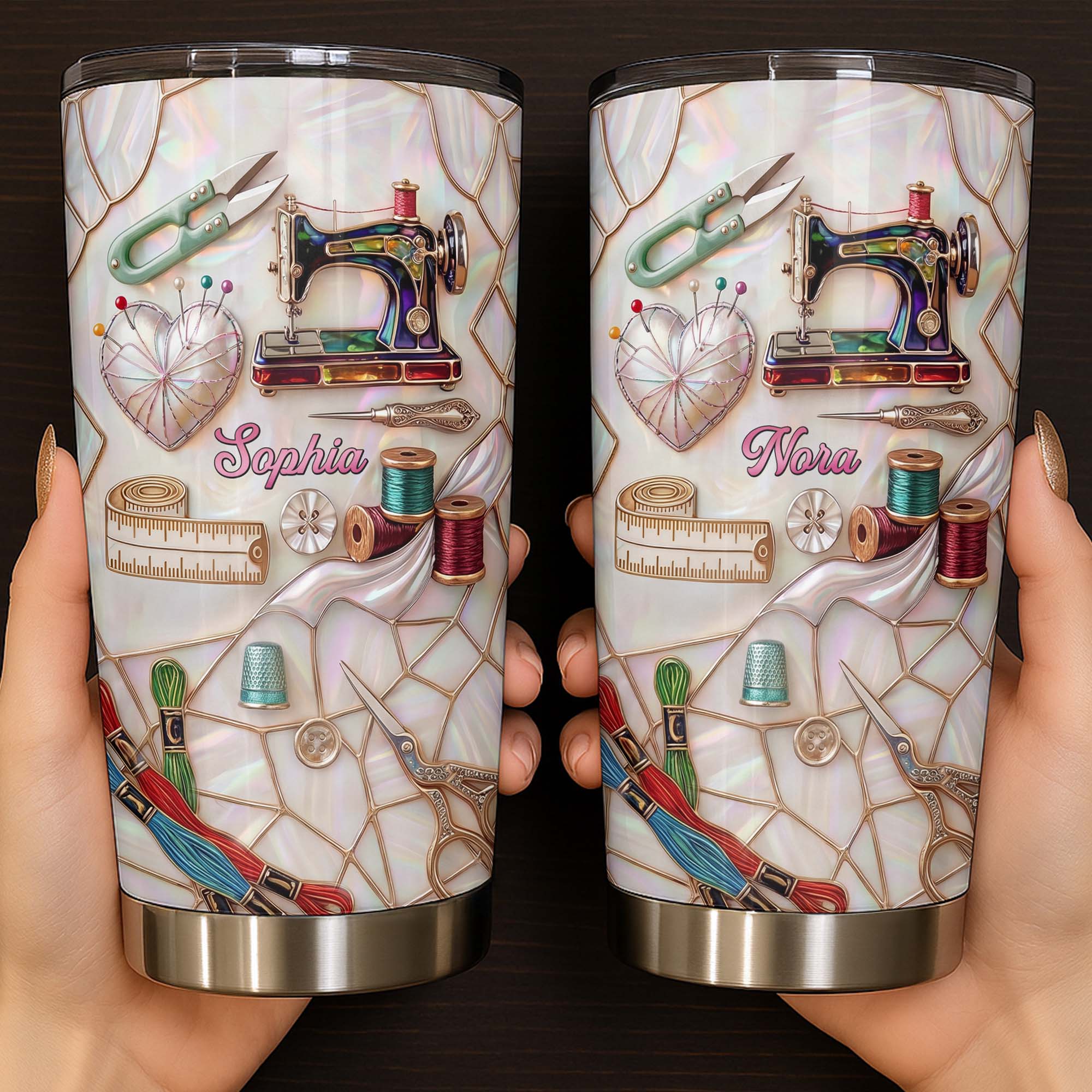 Personalized 20oz Tumbler for Sewers Custom Name Gift Idea