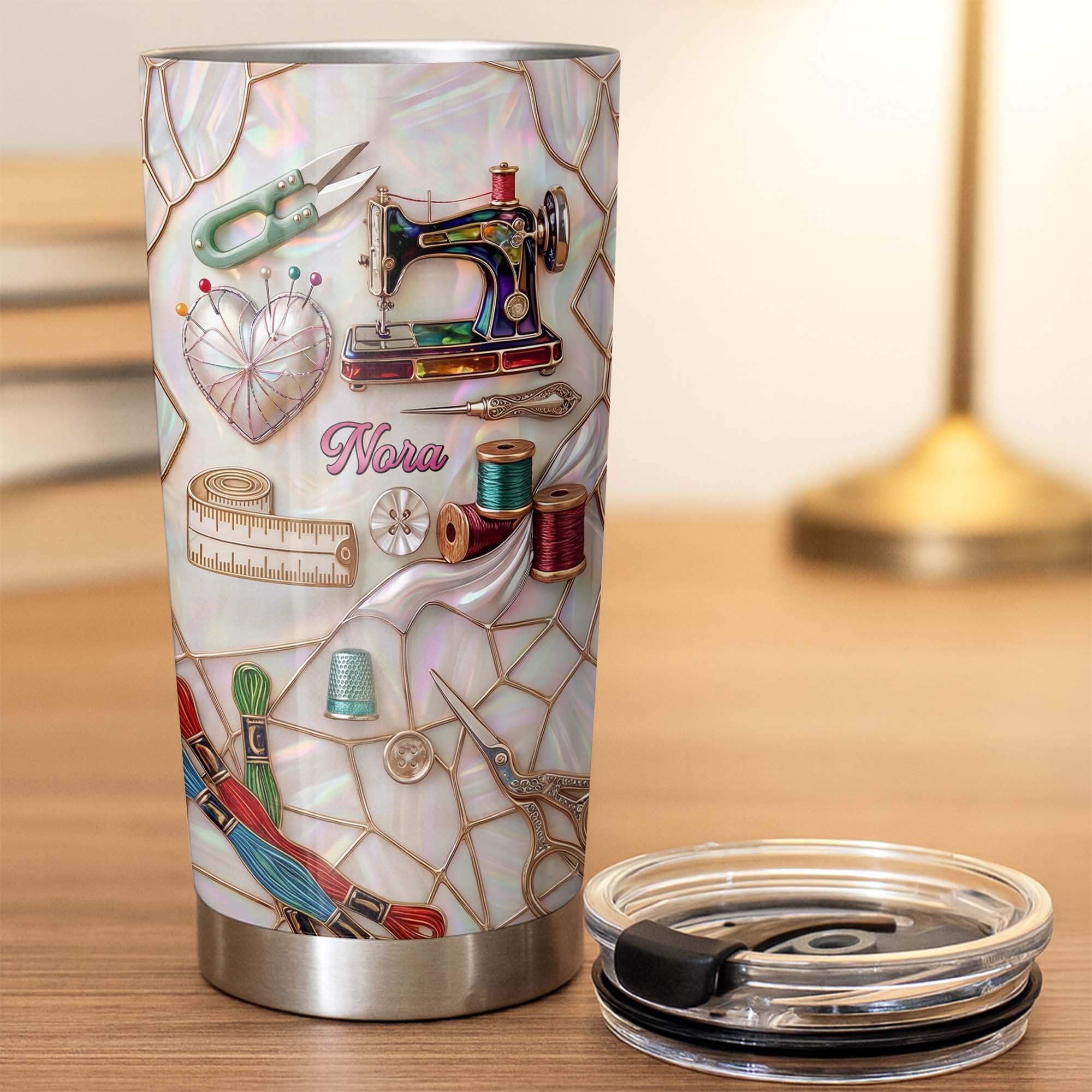 Personalized 20oz Tumbler for Sewers Custom Name Gift Idea