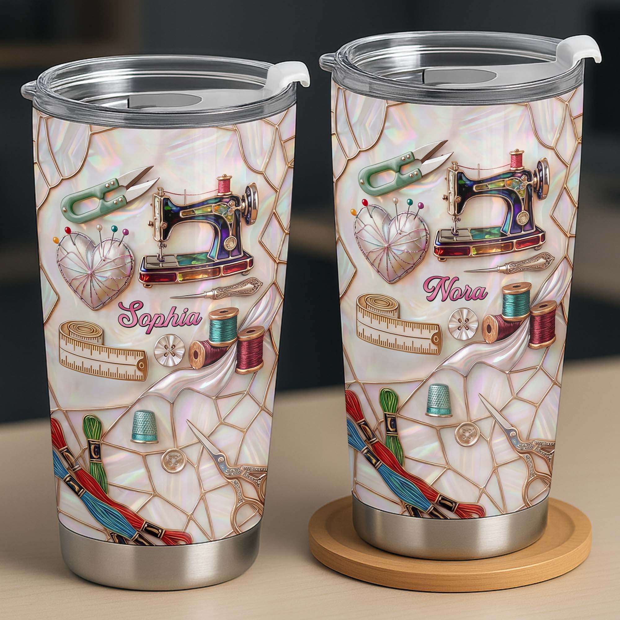 Personalized 20oz Tumbler for Sewers Custom Name Gift Idea