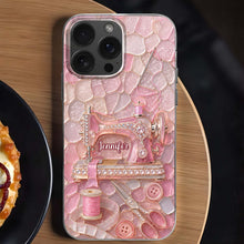 Load image into Gallery viewer, Personalized Clear Phone Case with Name for Sewing Lovers
