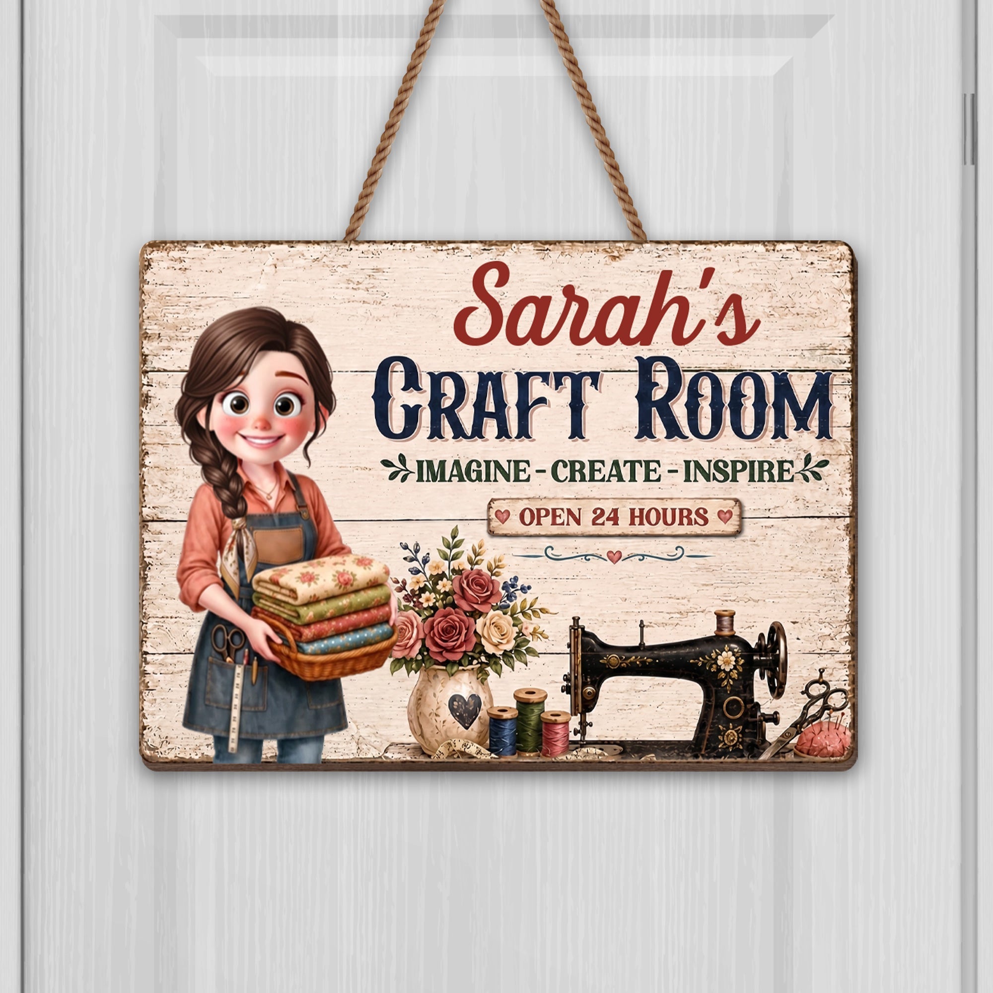 Personalized Birch Plywood Wood Sign for Craft Room Decor
