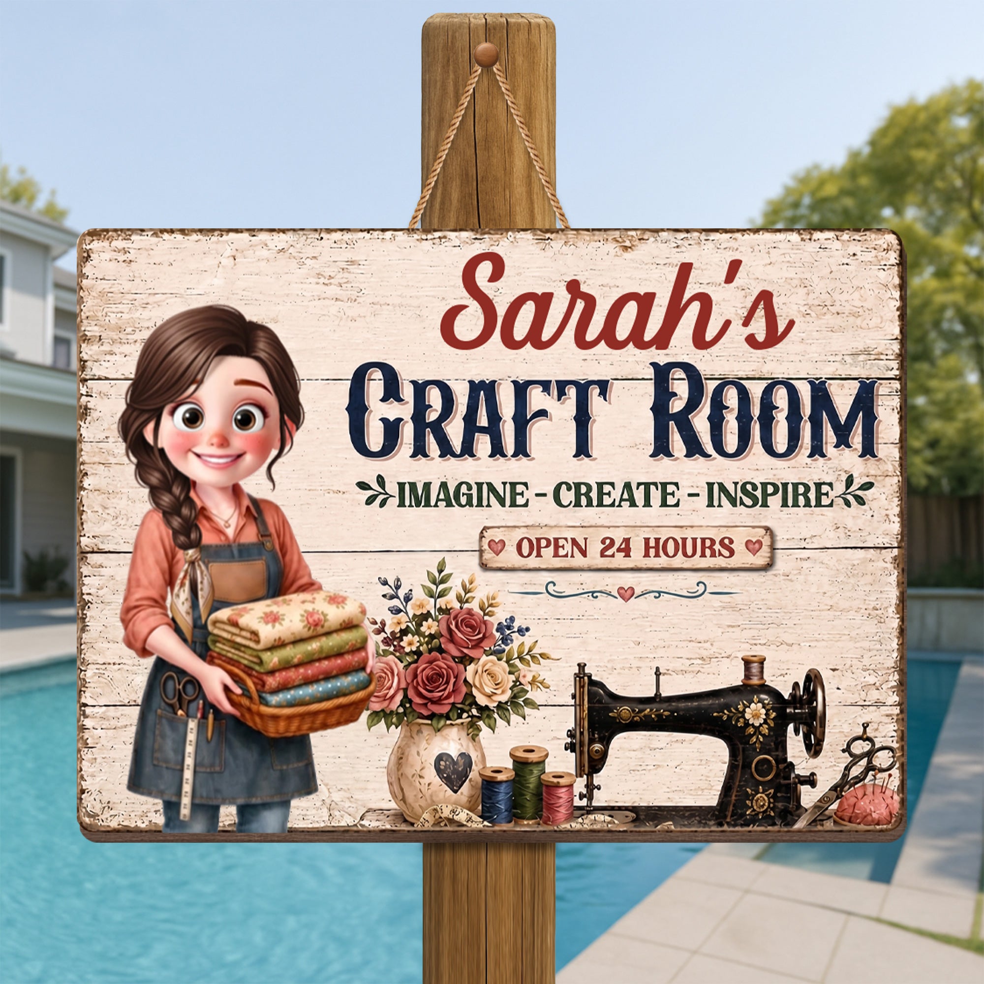 Personalized Birch Plywood Wood Sign for Craft Room Decor