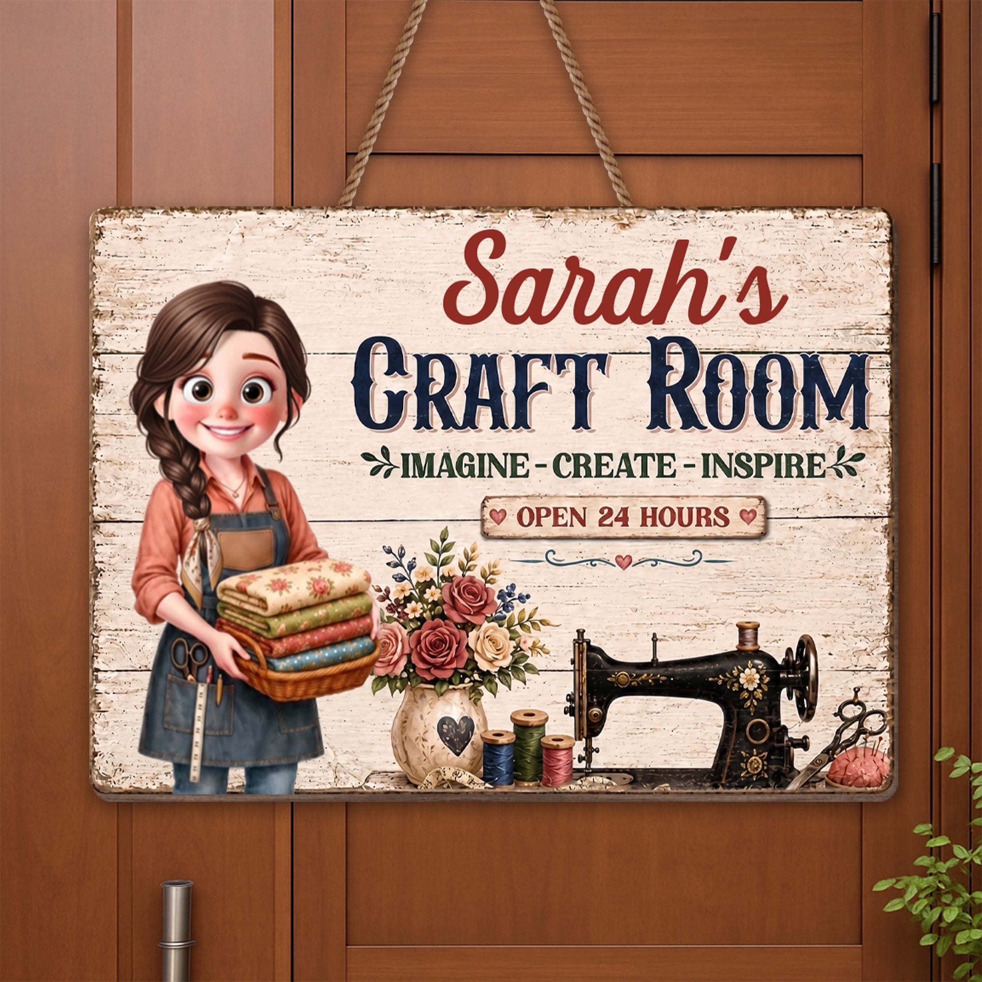 Personalized Birch Plywood Wood Sign for Craft Room Decor
