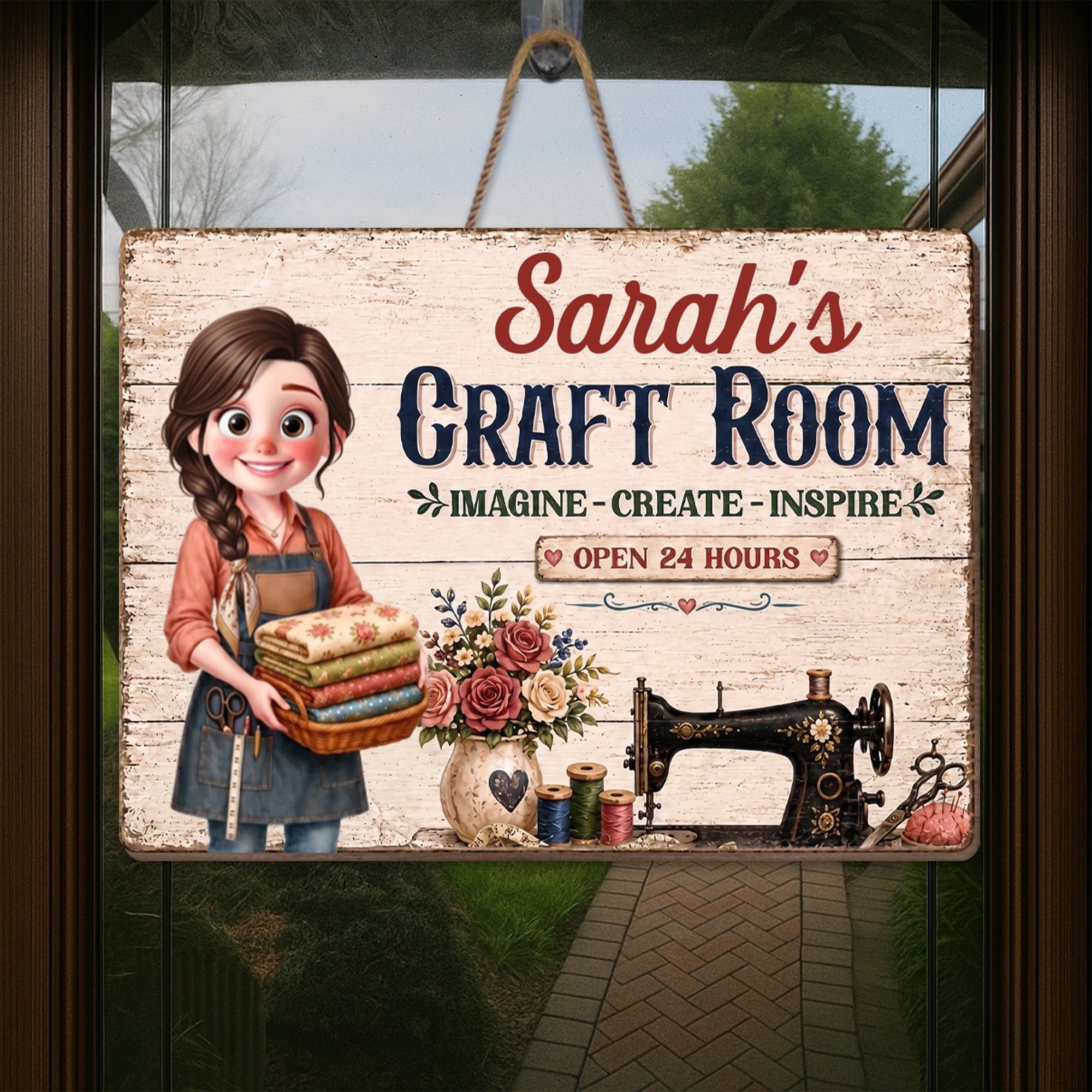 Personalized Birch Plywood Wood Sign for Craft Room Decor