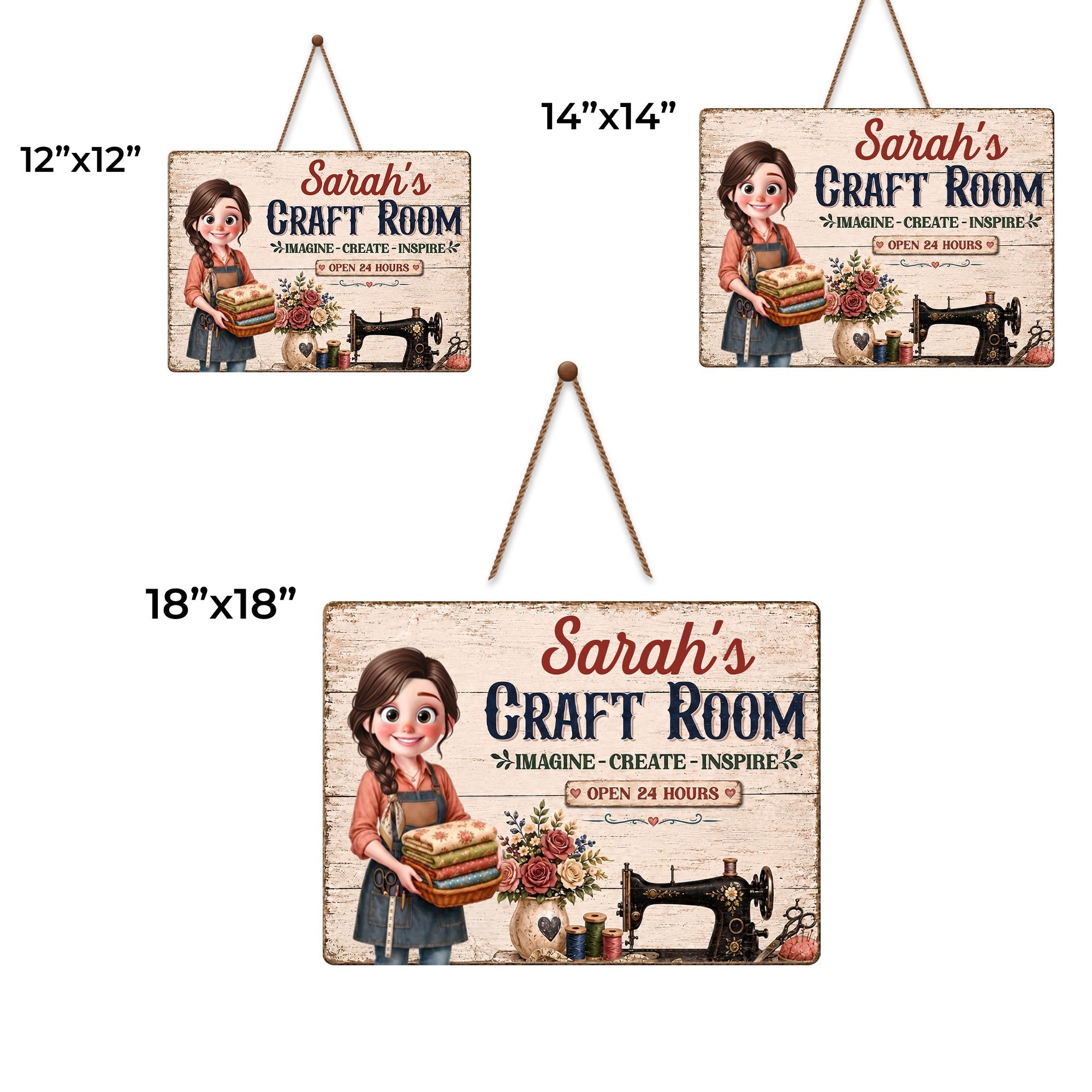 Personalized Birch Plywood Wood Sign for Craft Room Decor