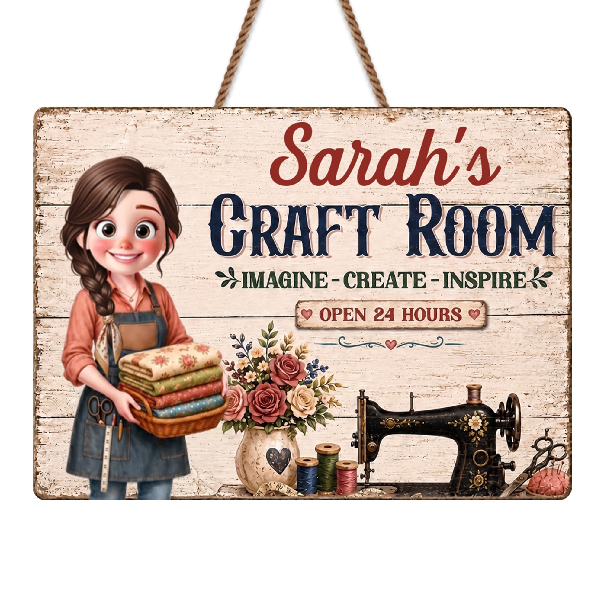 Personalized Birch Plywood Wood Sign for Craft Room Decor