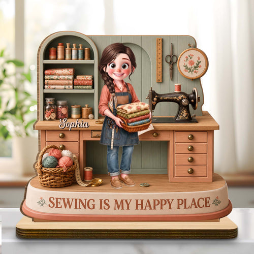 Personalized Wood Plaque Custom Sewing Machine Gift for Mom