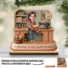 Load image into Gallery viewer, Personalized Wood Plaque Custom Sewing Machine Gift for Mom
