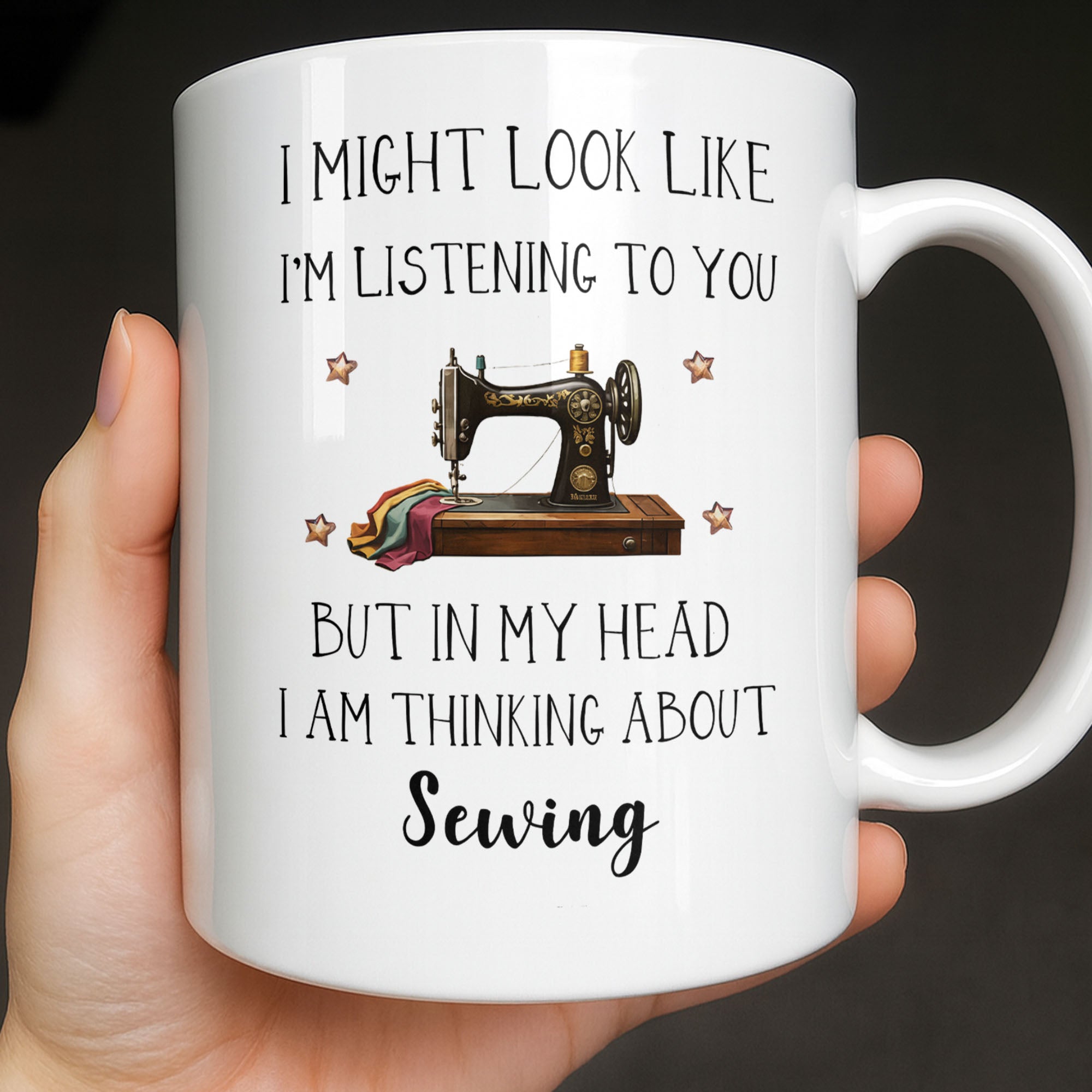 Personalized Creative Sewing Girl Coffee Mug Custom Gift for Her