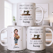 Load image into Gallery viewer, Personalized Creative Sewing Girl Coffee Mug Custom Gift for Her
