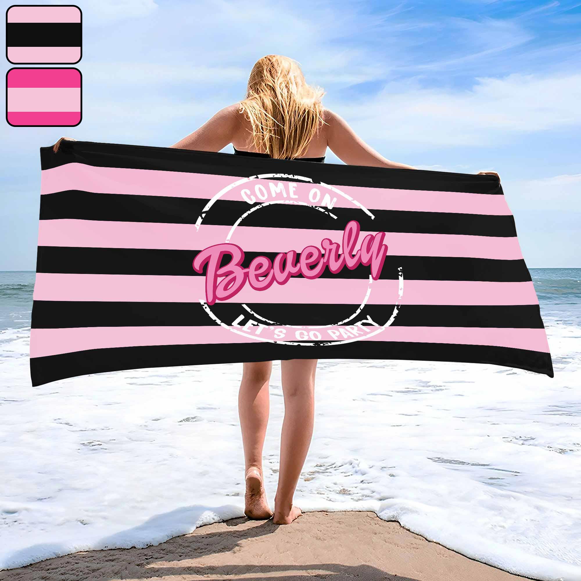 Personalized Microfiber Beach Towel Custom Name Gift for Her