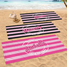 Load image into Gallery viewer, Personalized Microfiber Beach Towel Custom Name Gift for Her
