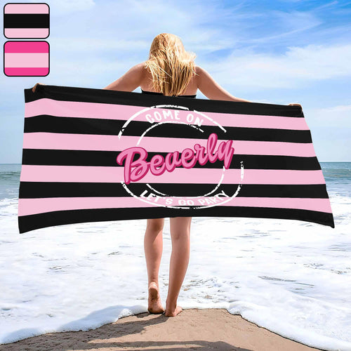 Personalized Microfiber Beach Towel Custom Name Gift for Her