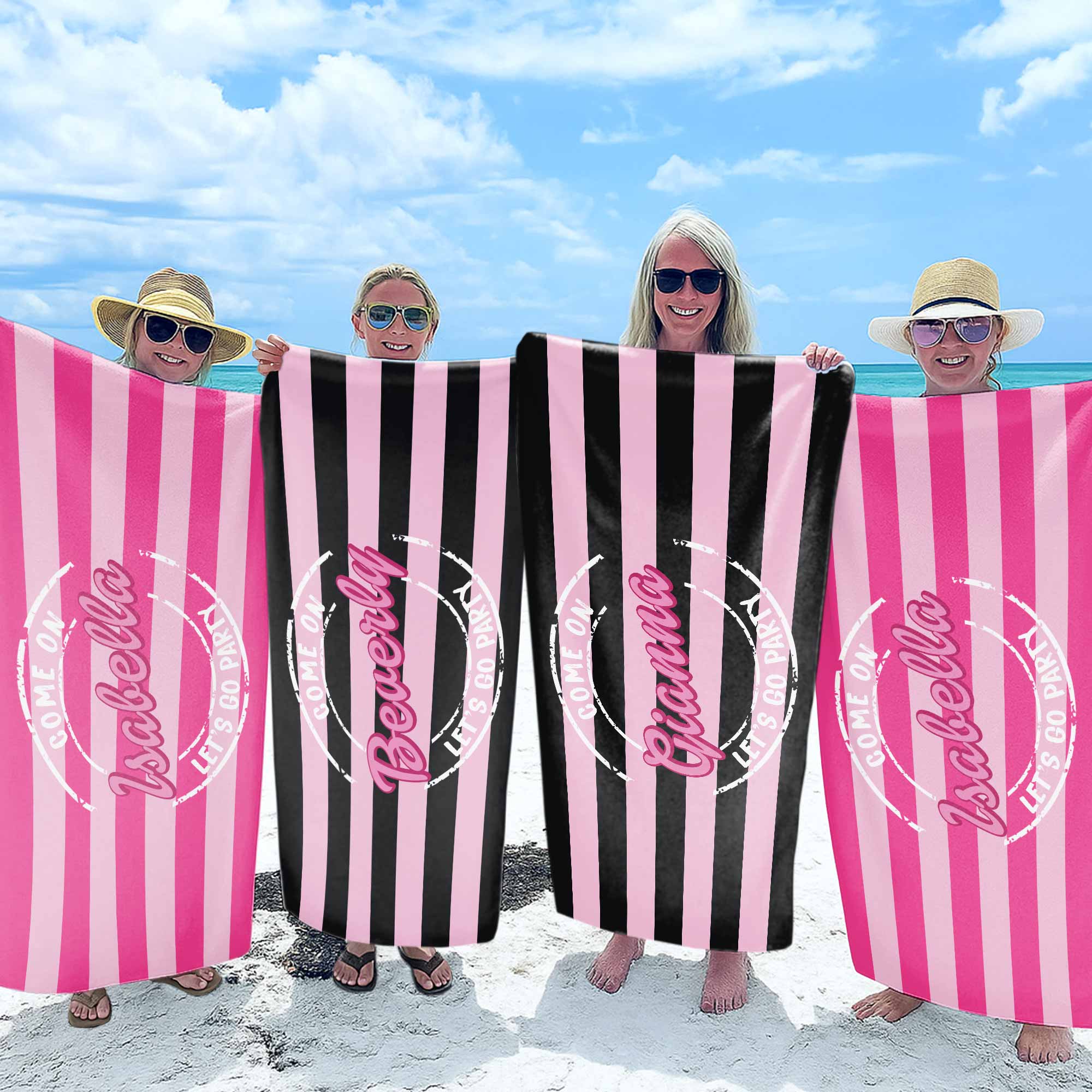 Personalized Microfiber Beach Towel Custom Name Gift for Her