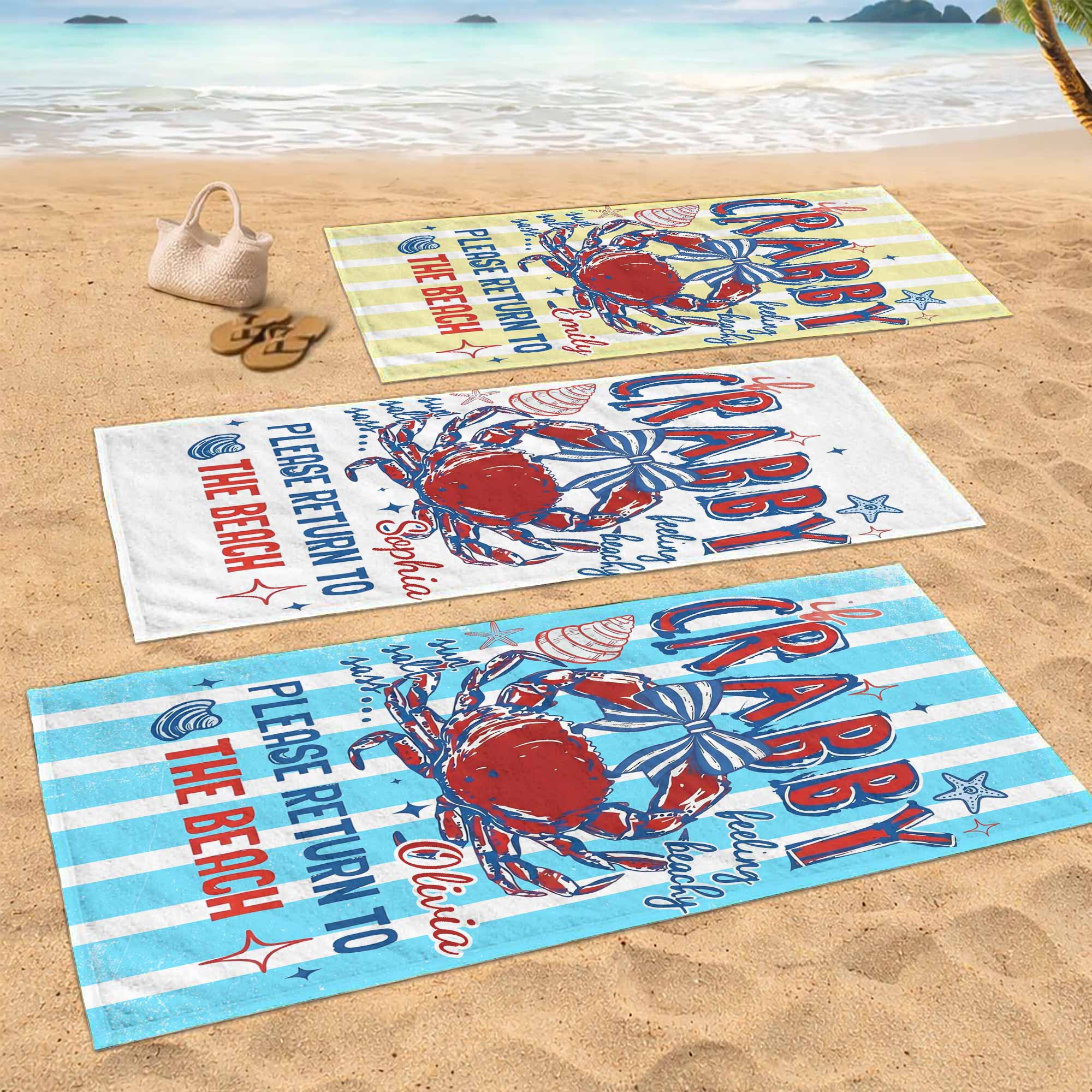Personalized Microfiber Beach Towel Custom Name Gift for Her