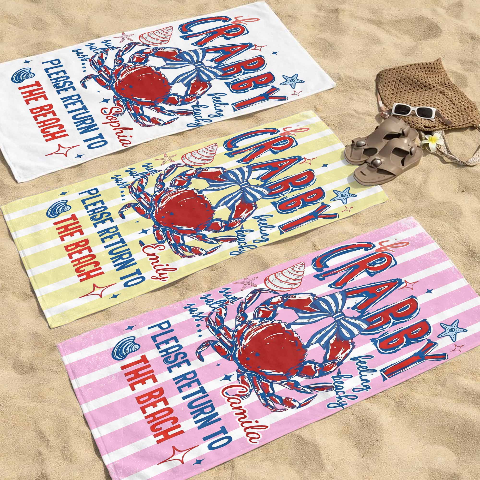 Personalized Microfiber Beach Towel Custom Name Gift for Her