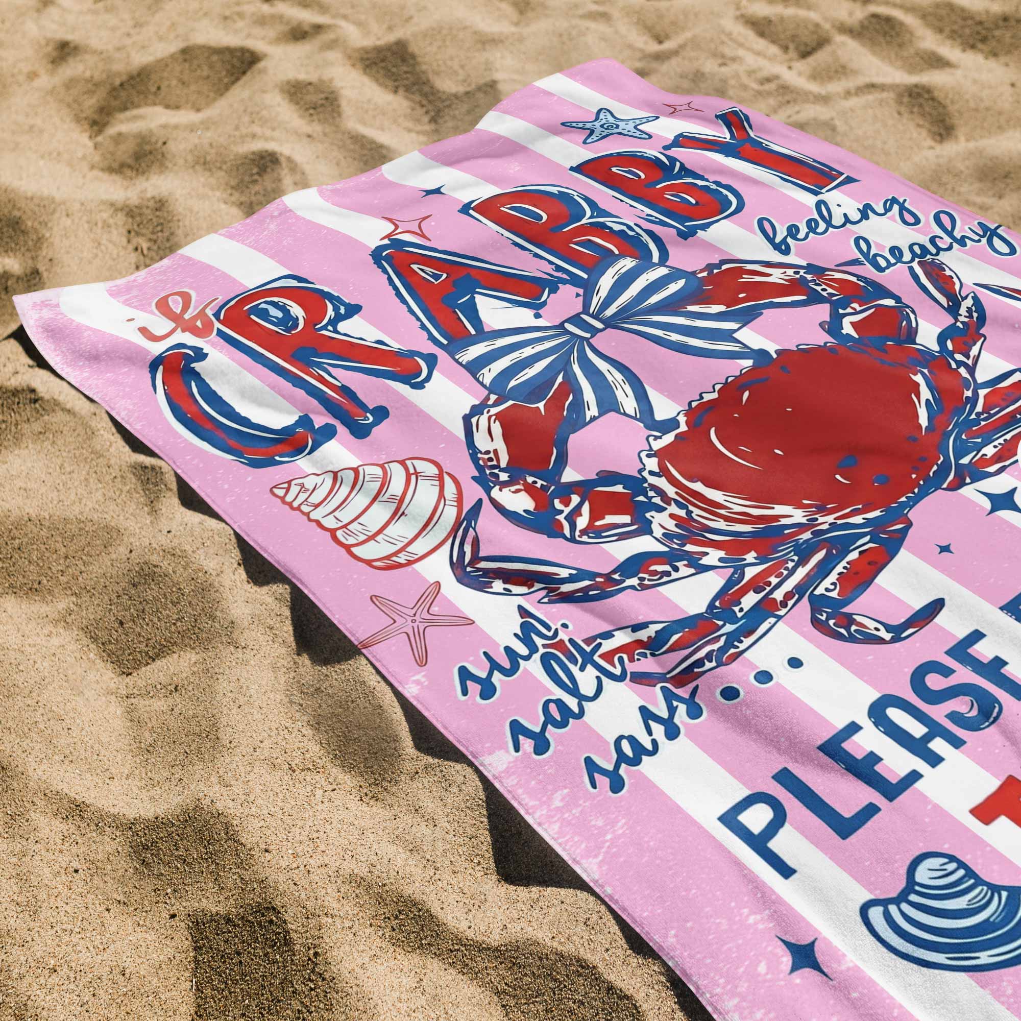 Personalized Microfiber Beach Towel Custom Name Gift for Her