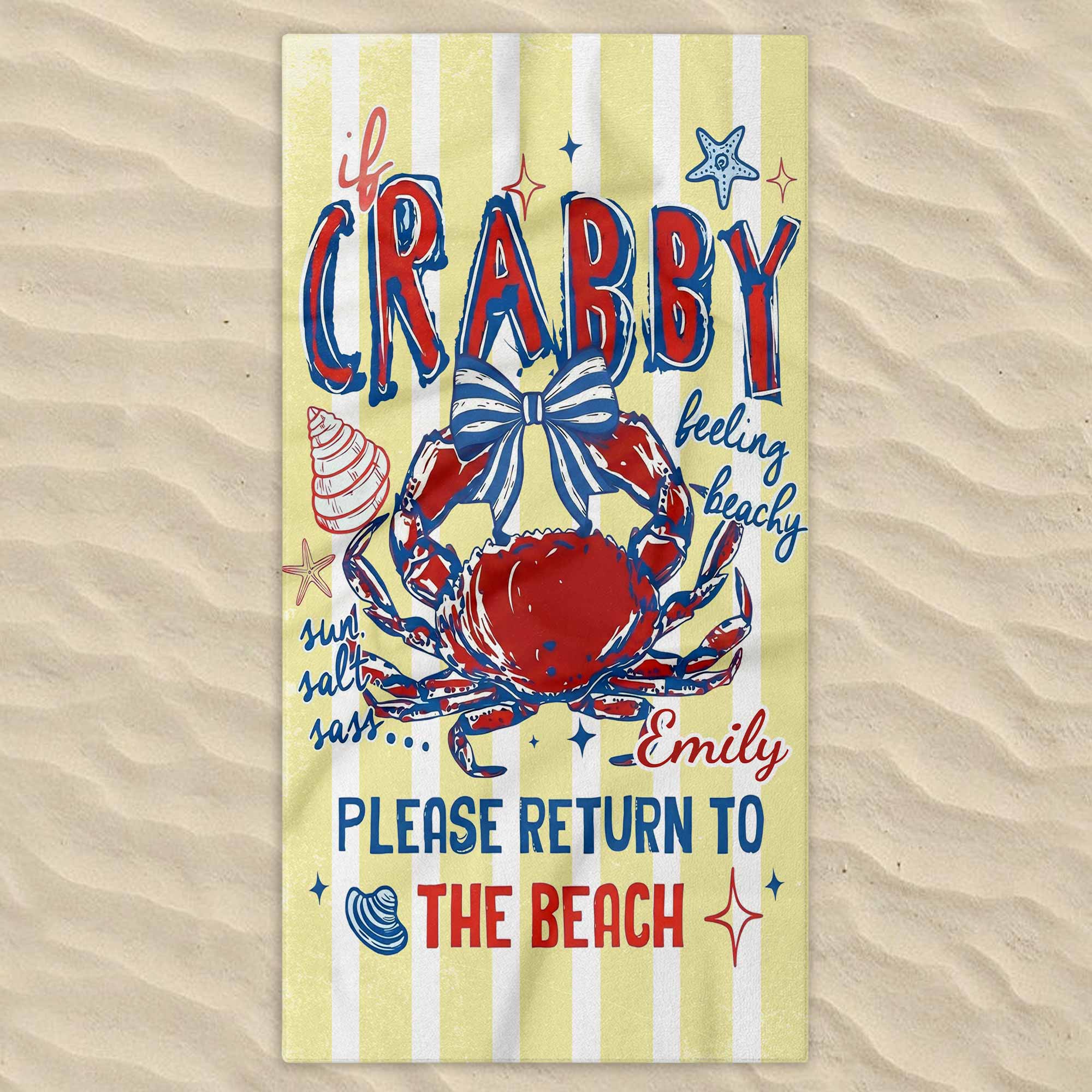 Personalized Microfiber Beach Towel Custom Name Gift for Her