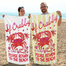 Load image into Gallery viewer, Personalized Microfiber Beach Towel Custom Crab Design Gift
