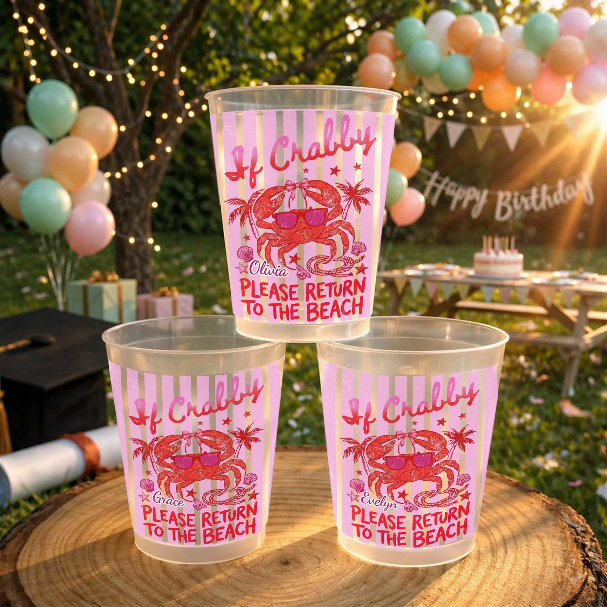 Personalized Frosted Cups Custom Name Beach Lover Gift
