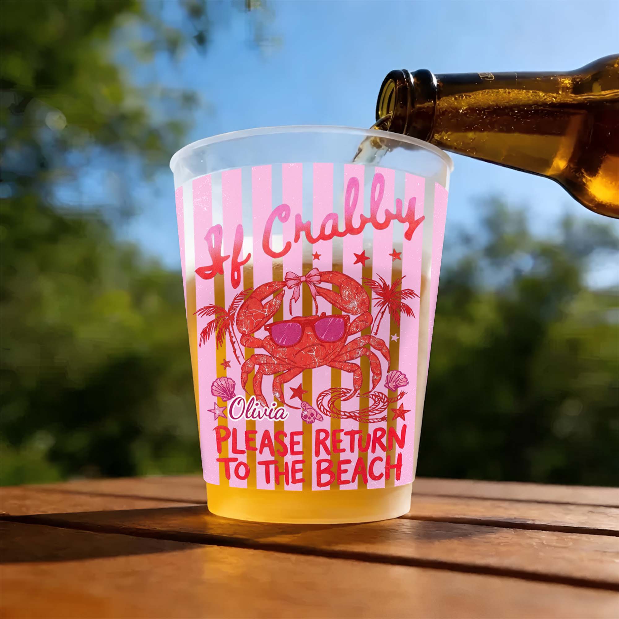 Personalized Frosted Cups Custom Name Beach Lover Gift