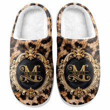 Load image into Gallery viewer, Personalized Plush Slippers Custom Golden Alphabet Art Gift for Her
